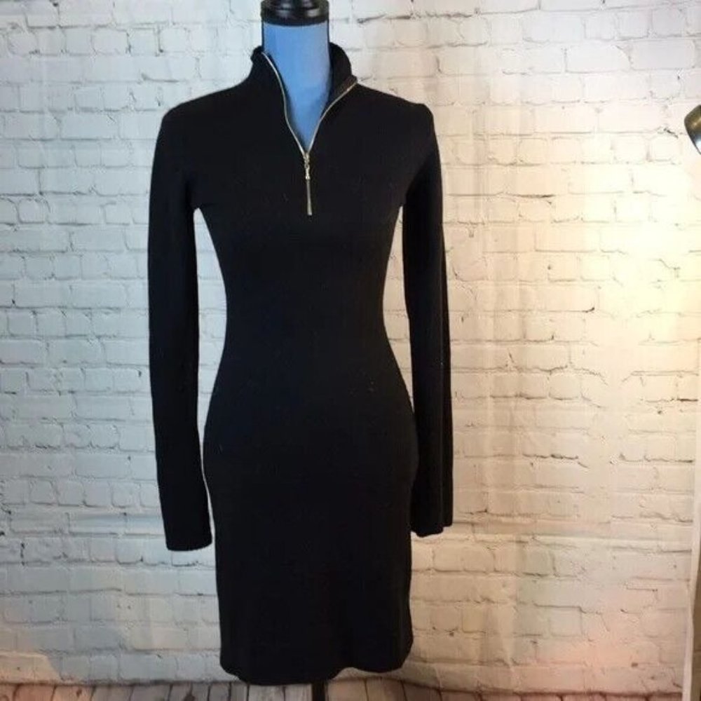 Great American Sportswear Dress Body Con Sweater Long Sleeve 3/4 Zip Small
